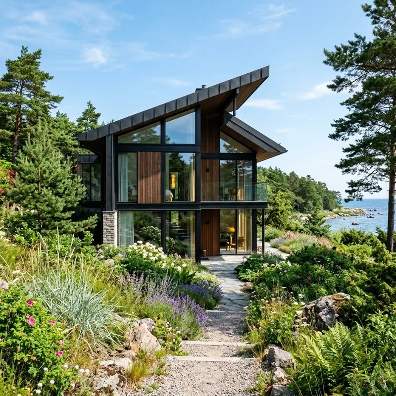 Küstenlandschaft bei Grömitz mit Kiefern und Blick auf die Ostsee